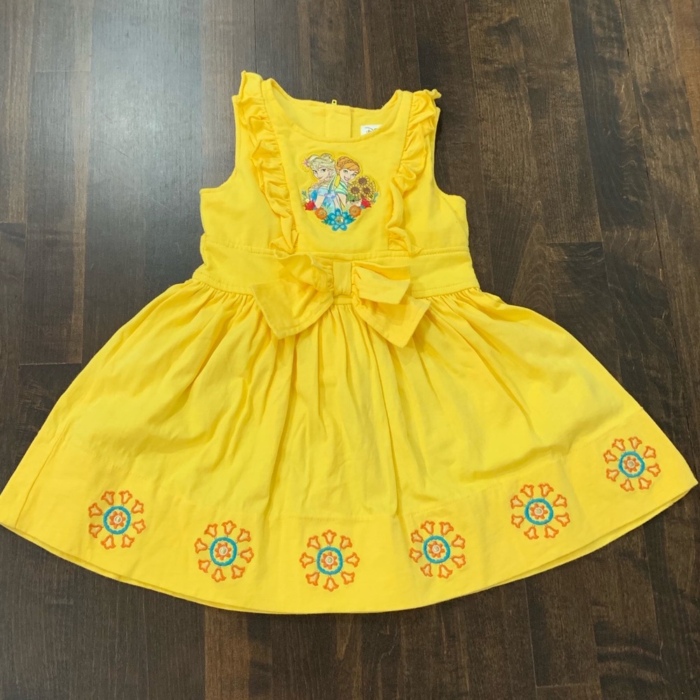 Disney Ana Elsa Frozen yellow dress